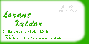 lorant kaldor business card